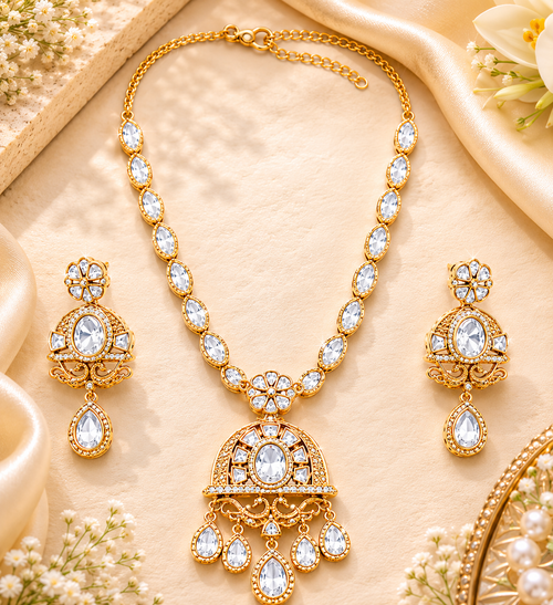 Elegant Jhumki Pendant Necklace Set
