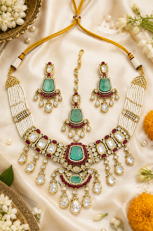 Aqua Heritage Bridal Choker Set