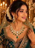 Emerald Blossom Statement Necklace Set