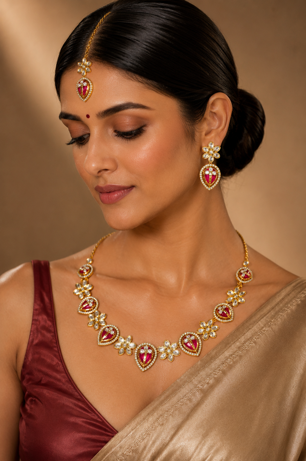 Emerald Peacock Heritage Necklace Set