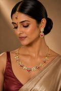 Emerald Peacock Heritage Necklace Set