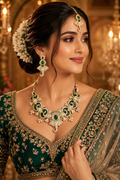 Emerald Ganesha Temple Necklace Set