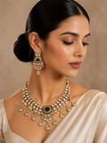 Emerald Royale Polki Necklace Set