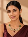 Ruby Emerald Luxe Statement Necklace Set