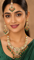 Maharani Ruby Emerald Bridal Choker Set