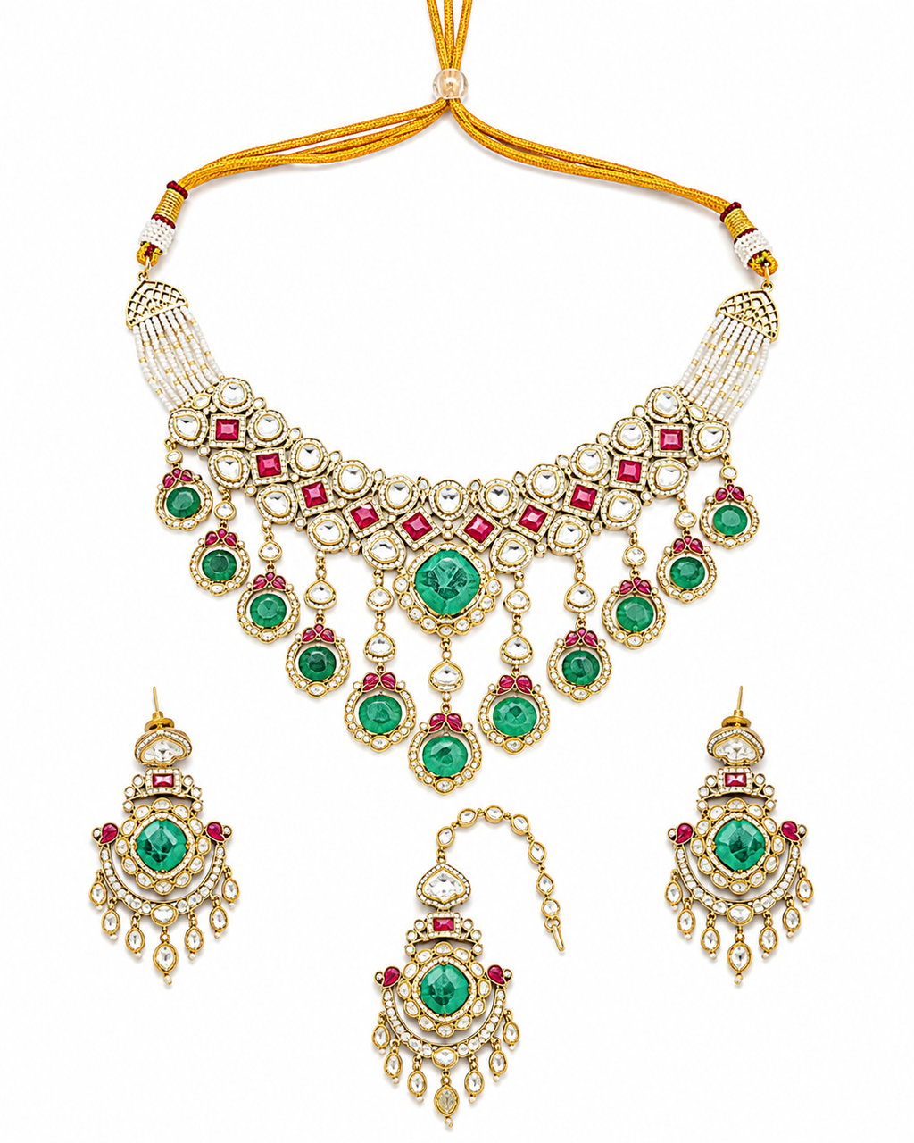 Maharani Emerald Heritage Choker Set