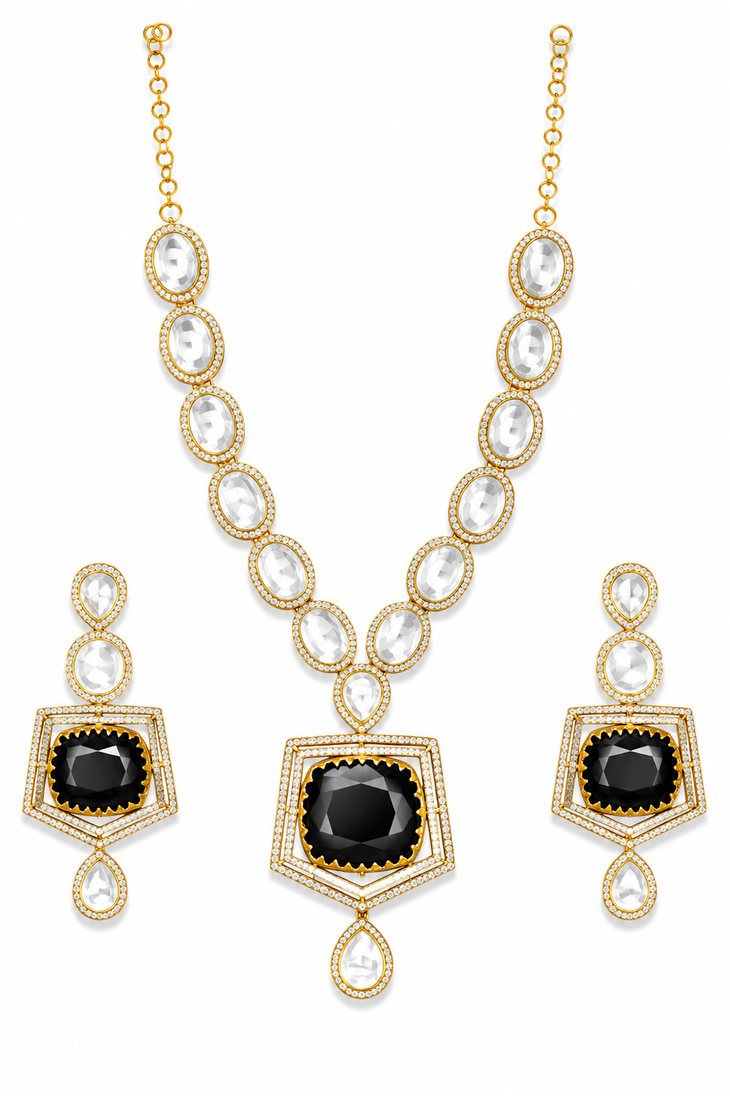 Midnight Noir Crystal Necklace Set