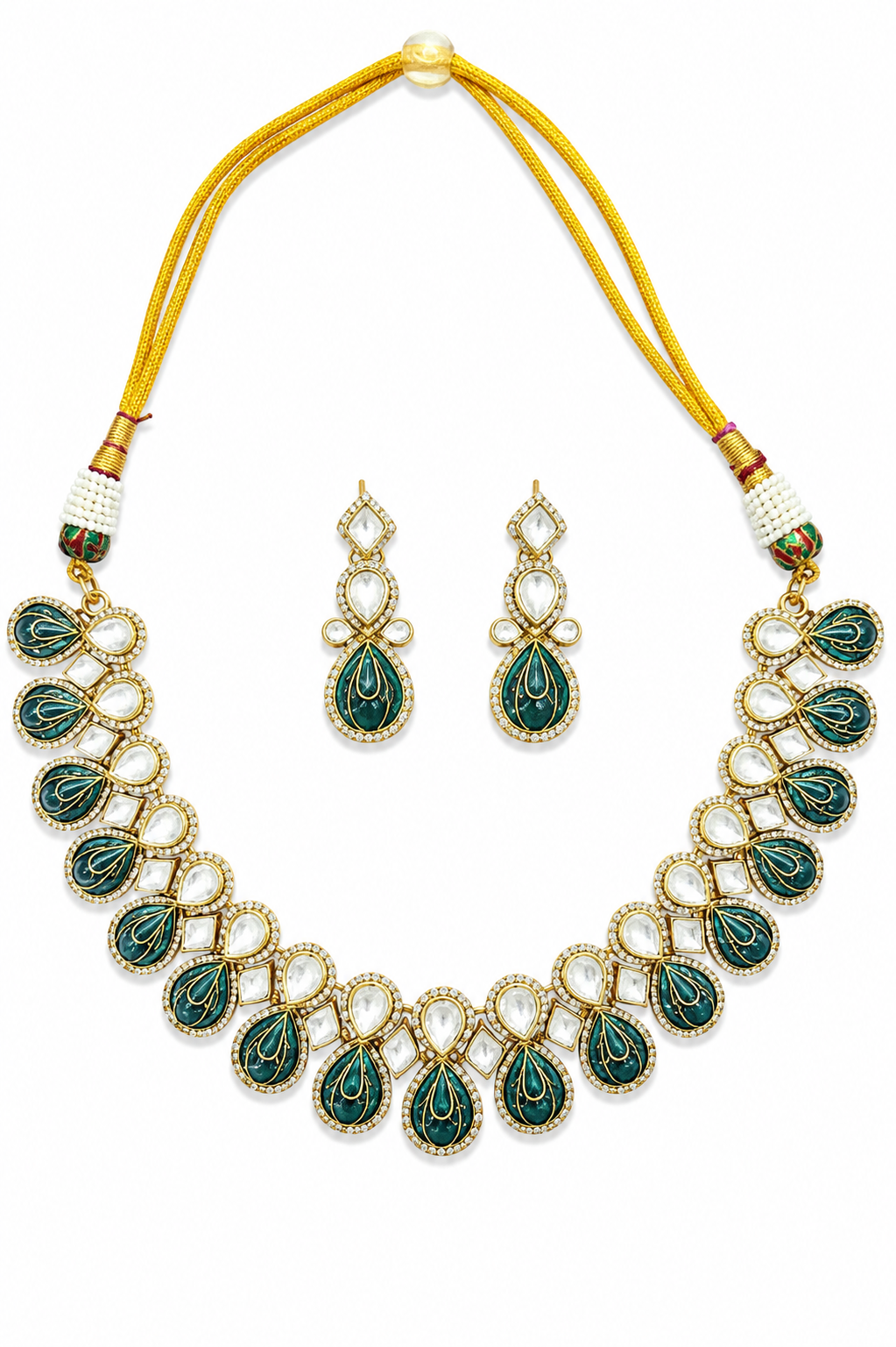 Peacock Teardrop Necklace Set