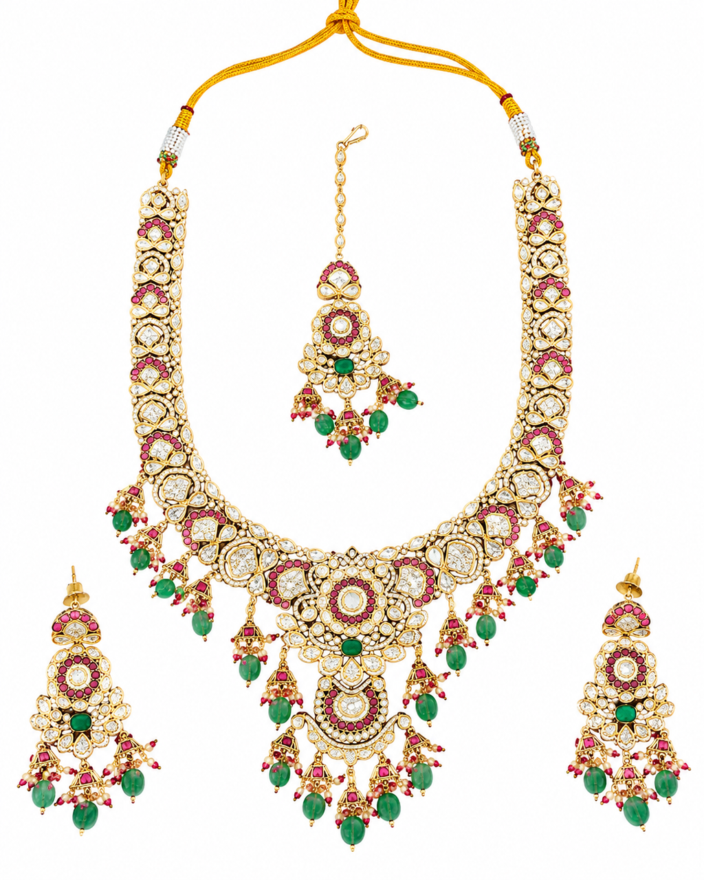Maharani Ruby Emerald Bridal Choker Set