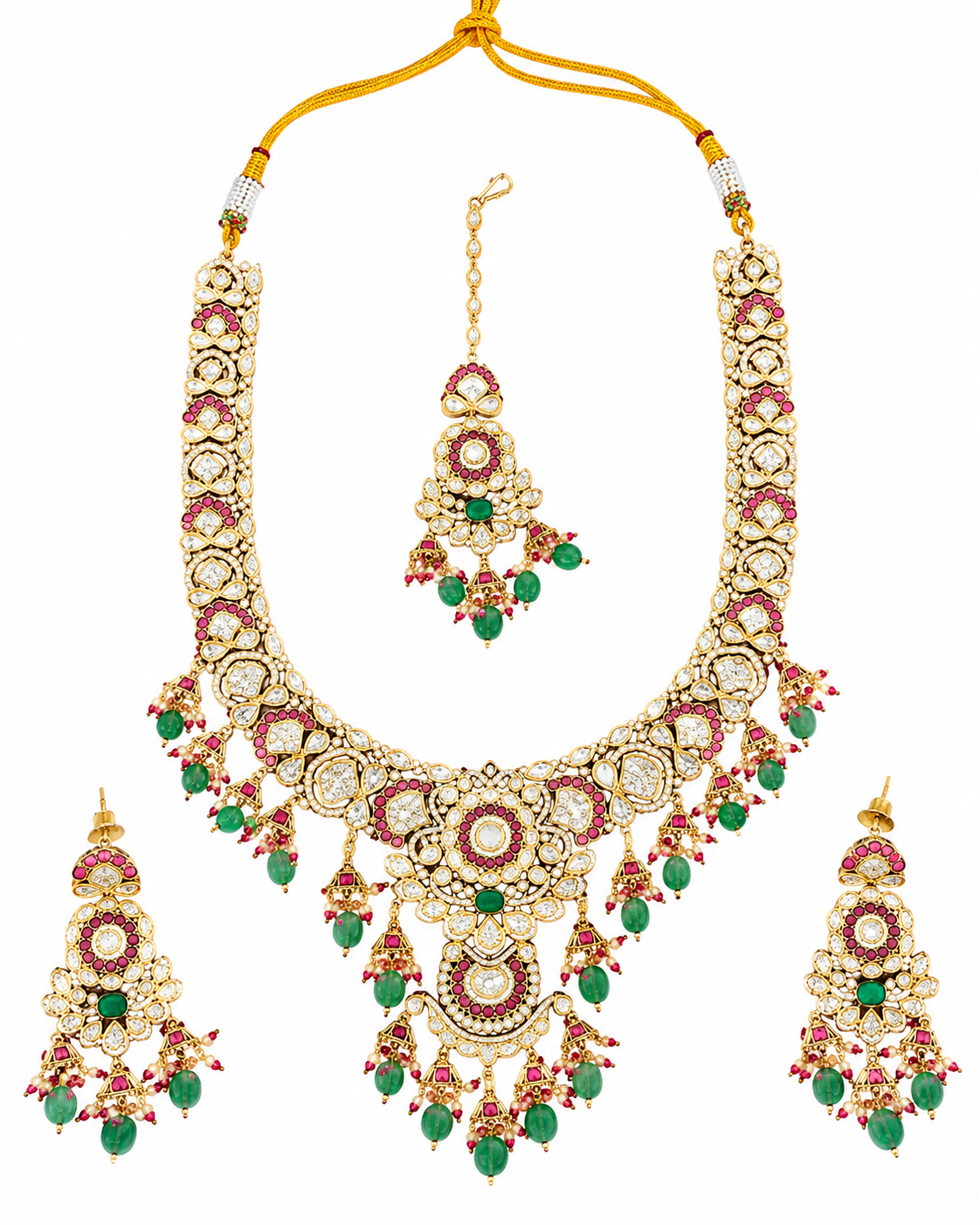 Maharani Ruby Emerald Bridal Choker Set