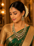 Heritage Green Ruby Polki Bridal Necklace Set