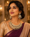 Royal Purple Pearl Polki Choker Set