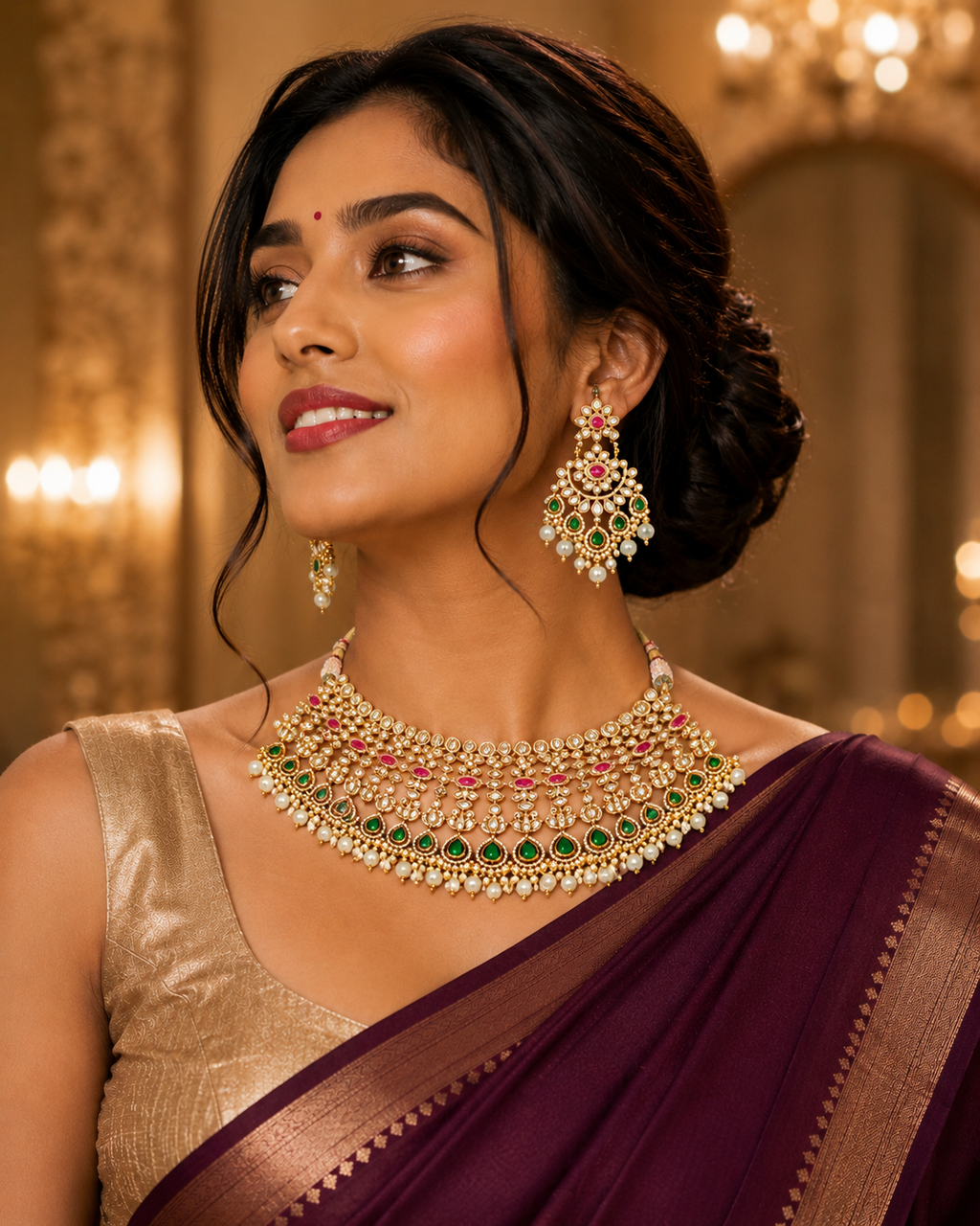 Maharani Heritage Polki Bridal Choker Set