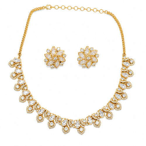 Aafreen Royal Teardrop Polki Necklace Set