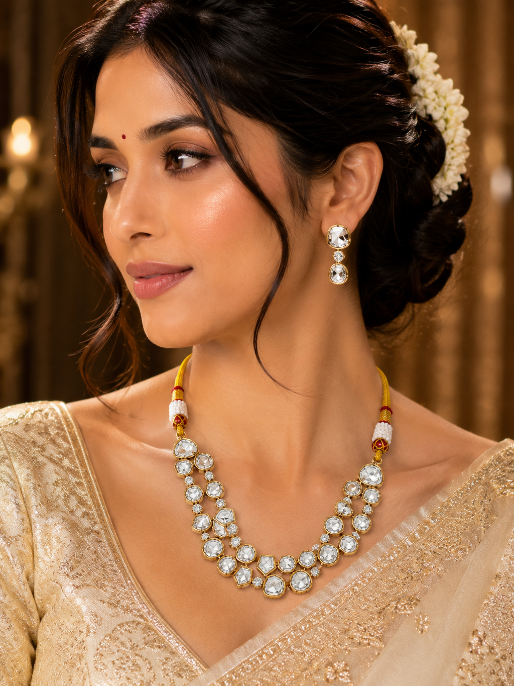 Classic Kundan Dori Necklace Set