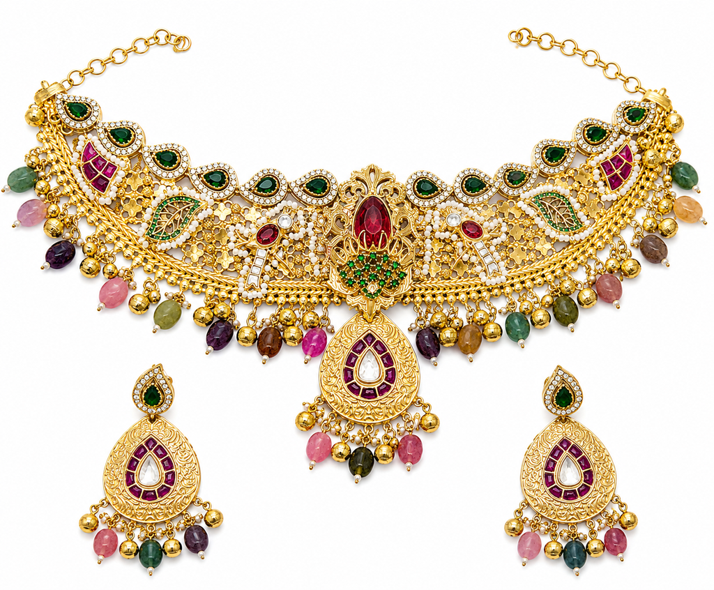Heritage Ruby Short Necklace Set