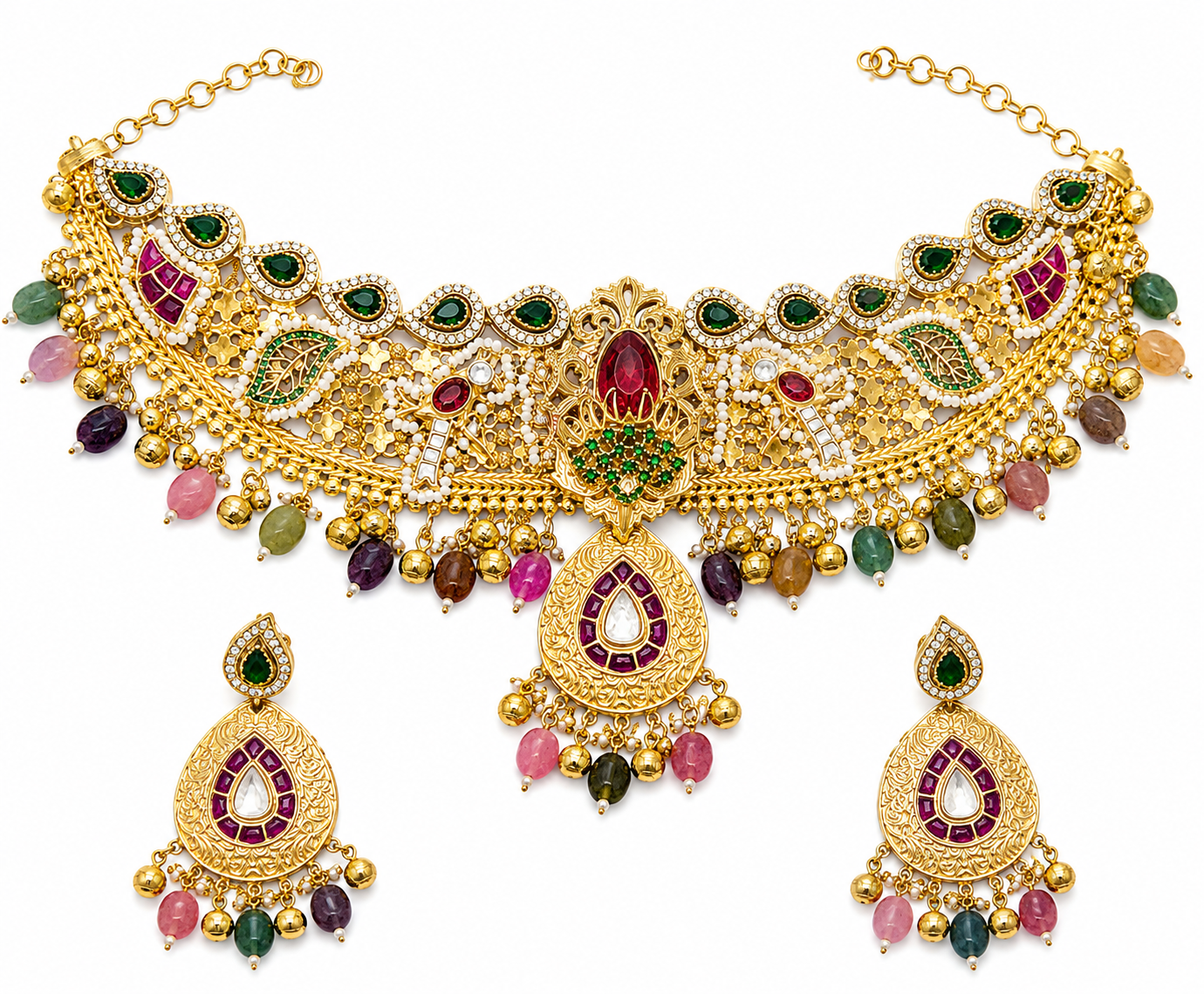 Heritage Ruby Short Necklace Set