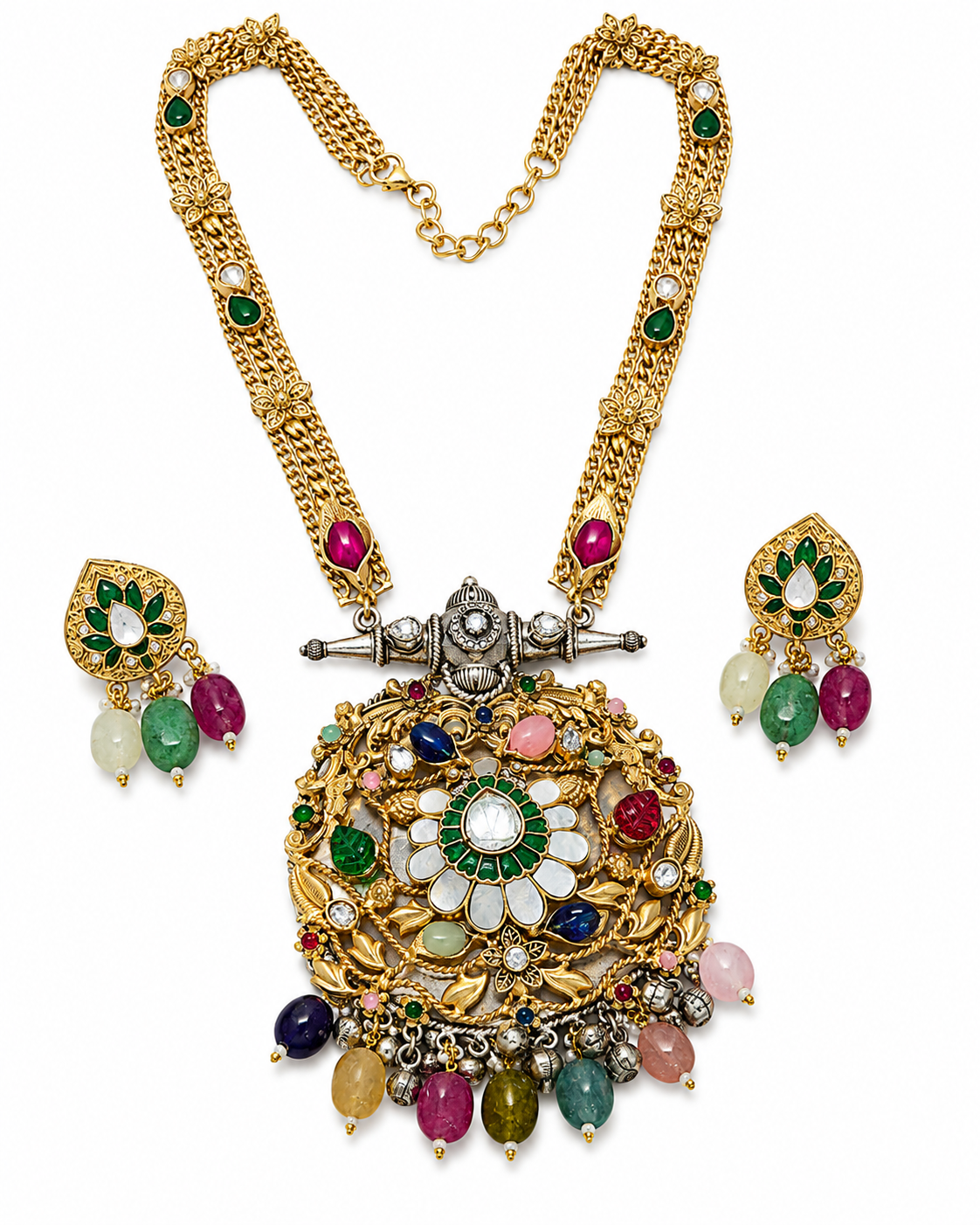 Royal Peacock Long Pendant Necklace